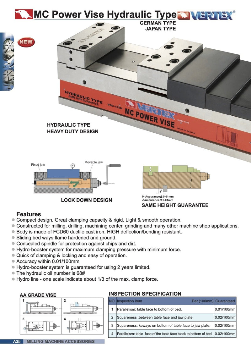 Μέγγενη CNC MC Power Υδραυλική Vertex