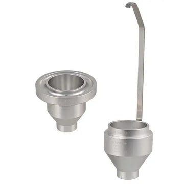 PCE Instruments PCE-127/4P flow cup viscometer, metal flow cup with cleaning tool/handle
